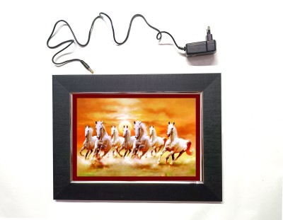 ANSHUL INTERNET SEVEN WHITE HORSES LED FRAME 11.5 BY 15.55 15.5 inch LED PHOTO FRAME(Multicolor)