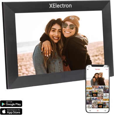 XElectron DPF1004CL 10.1 inch WiFi Digital Photo Frame IPS Touch Screen, Share Photos & Videos via Frameo App(16 GB, Black)