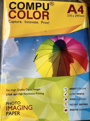 COMPU COLOR Ultra Glossy 270 GSM (A4 size, 50 Sheets x Pack of 1) Resin Coated Unruled A4 270 gsm Photo Paper(Set of 1, White)