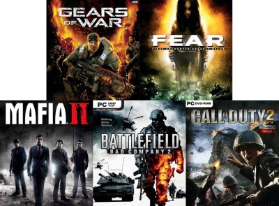Gears of War, Fear, Mafia 2, Battlefield Bad Company 2, Call of Duty 2 Top Five Game Combo (Offline Only) (Regular)(Action Adventure, for PC)