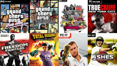 Vice City, SanAndreas, Gta 3, True Crime, Freedom, Tod, Cricket 07, Ashes Cricket 09 Total 8 Game Combo (Offline Only) (Regular)(Action Adventure, for PC)