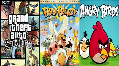 SanAndreas, Farm Frenzy Total 6 Game Collection, Angry Birds Total 7 Game Collection (Offline Only) (Regular)(Action Adventure, for PC)