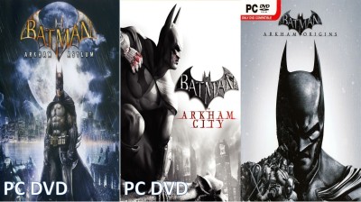 Batman Arkham Asylum, City, Origins Top Three Game Combo (Offline Only) (Regular)(Action, for PC)