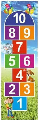 DANGY Jumbo Play Game for Kids & Adults Family Game, Floor Game, Child Learning Game ( 2.5 feet x 8 feet- PVC Flex Material ) Count and Jump Floor Games (yes) (Floor Numberic Mat, for 1 to 10) (YES)(F