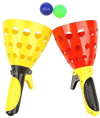 HK Toys Catcher Click and Catch Twin Ball Game Indoor Outdoor Toy Set, Pop & Catch Play(Multicolor)