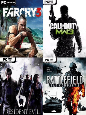 Farcry 3, Call of Duty MW 3, Resident Evil 6, Battlefield Bad Company 2 Top Four Game Combo (Offline Only) (Regular)(Action Adventure, for PC)