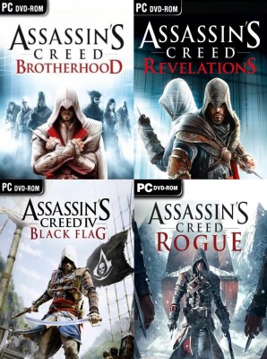 Assassin's Creed Brotherhood, Revelations, Black Flag, Rogue Top Class Four Game Combo (OS : 64 Bit Only) (Offline Only) (Regular)(Action Adventure, for PC)
