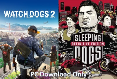 Watch Dogs 2 and Sleeping Dogs Definitive Edition Top Two Game Combo (Offline Only) (No DVD) (Regular)(Action and Open World, for pc)