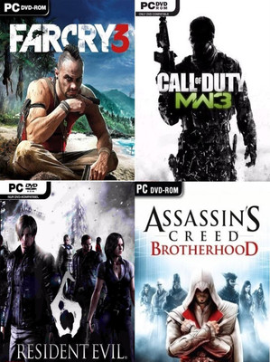 Farcry 3, Call of Duty MW 3, Resident Evil 6, Assassins Creed Brotherhood Top Four Game Combo (Offline Only) (Regular)(Action Adventure, for PC)