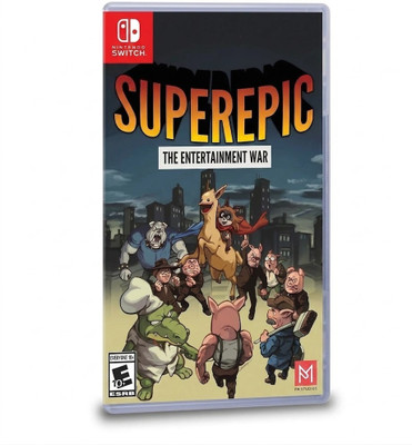 SuperEpic The Entertainment War for Nintendo Switch Games CD | Metroidvania Style Action Adventure with Non-Linear Exploration | Combo-Based Combat | Humor Satire & Raccoon Llama Quest Gameplay | nintendo games switch for Indie Action Fans(for Switch, VR Compatible)