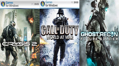 Crysis 2, Call of Duty World At War, Ghost Recon: Future Soldier Top Three Game Combo (Offline Only) (Regular)(Action Adventure, for PC)