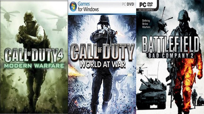 Call of Duty 4 Modern Warfare, Call of Duty World at War and Battlefield: Bad Company 2 Top Three Game Combo (Offline Only) (Regular)(Action Adventure, for PC / Laptop)