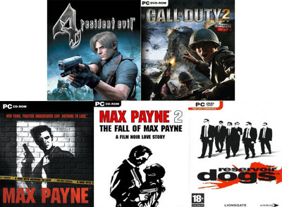 Resident Evil 4, Call of Duty 2, Max Payne 1, Max Payne 2, Reservoir Dogs Top Five Game Combo (Offline Only) (Regular)(Action Adventure, for PC / Laptop)
