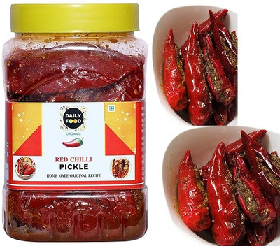 Daily Food Home Made & Mother Made Organic Stuffed Banarsi Red Chilli Pickle Red Chilli Pickle(800 g)