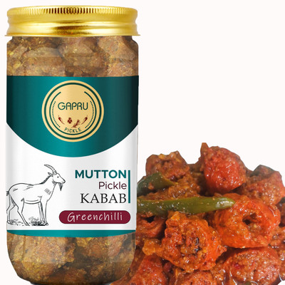 Gapru Green Chilly Boneless Mutton Kabab Pickle(400GM) Non Veg Pickle,Mutton Pickle Mutton Pickle(400 g)