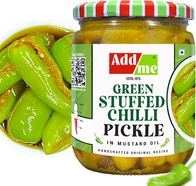 Add me Homemade Stuffed Green Chilli Pickle 500gm Rajasthani Hari mirch ka achar Pickles Green Chilli Pickle(500 g)