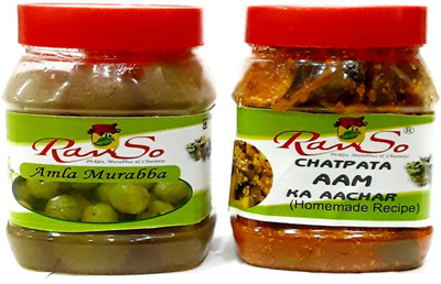 Ravso Advait Amla Murabba & Aam Ka achar Amla, Mango Pickle(3 x 166.67 g)