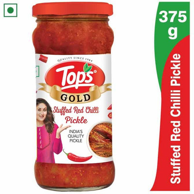Top's Stuffed Red Chilli Pickle(375 g)