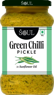 SOUL Green chilli Pickle 375 Gm in Sunflower Oil Green Chilli Pickle(375 g)