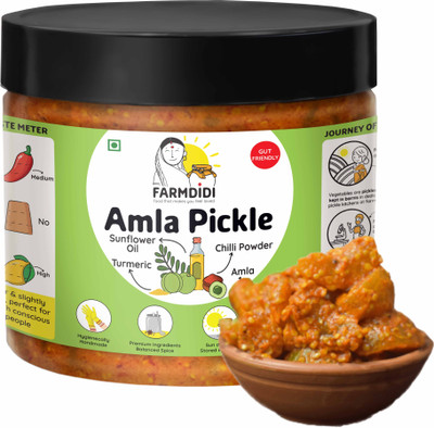 FarmDidi Awle Ka Achar | No Onion & Garlic | Preservative Free | Home Made Tangy Amla Amla Pickle(325 g)