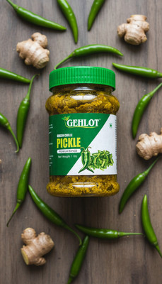 Gehlot Green Chilli Pickle Fresh Homemade Green Chilli Pickle 1kg Green Chilli Pickle(1000 g)