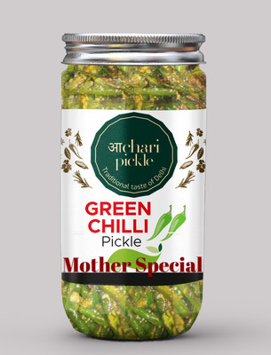 ACHARI PICKLES Mother Special Green Chilli Pickle- Mother Special -Harimirch Ka Achar/Achaar Green Chilli Pickle(400 g)