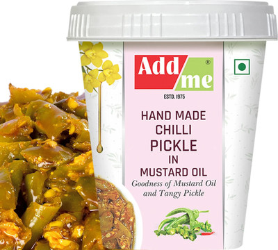 Add me Hand Made Chilli Pickle in Mustard Oil kati hari mich Green Chilli Pickle Green Chilli Pickle(500 g)