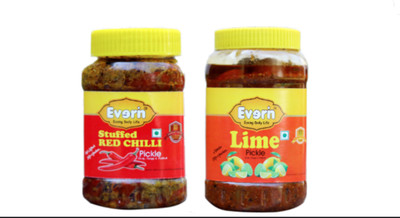 Everin Tasty Lemon 500g, Red Chilli 500g Pickle combo Lemon Pickle(2 x 0.5 kg)