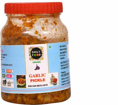Daily Food Garlic Pickle Lehsun Ka Achar Made In Very Less Oil (400G)-X1 Garlic Pickle(400 g)