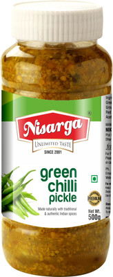 Nisarga 500gm Green Chilli Pickle(500 g)