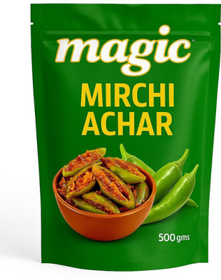 MagicPickle Homemade Style Mirchi - Fire & Flavor Green Chilli Pickle(500 g)