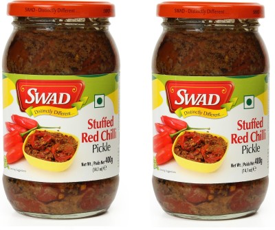 SWAD Distinctly Different Stuffed Red Chili Pickle/Aachar | 400g Each Red Chilli Pickle(2 x 400 g)