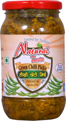 Natural Taste Green Chilli Pickle Teekhi Choti Mirch Ka Achar in Very Less Oil- 400 gms Green Chilli Pickle(400 g)