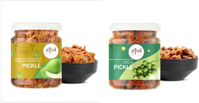 pind COMBO PICKLE 2 IN 1, HOMEMADE DRIED MANGO PICKLE( LESS OIL), DELA PICKLE, PINDDA ACHAAR, 200GM EACH Mixed Pickle(2 x 200 g)