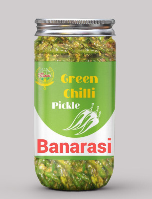 kababi Banarasi Green Chilli Pickle Fresh Green Chilli/Harimirch Ka Aachar(400G) Green Chilli Pickle(400 g)