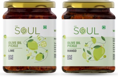 SOUL Chatpata Mix Combo (Mango + Lime ) (Pack of 2) Mango, Lime Pickle(2 x 137.5 g)