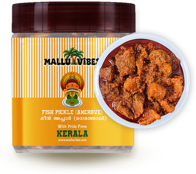 Mallu Vibes Kerala Anchovy Fish Pickle (Netholi Achar) Fish Pickle(400 g)
