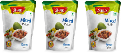SWAD Delicious and Tangy Mango, Lemon, Green Chillies, Carrot, Kerda Mixed Pickle/ Mixed Achar | Pack of 3 | 200g Each Mixed Pickle(3 x 200 g)