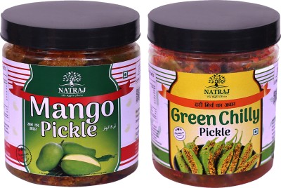 NATRAJ The Right Choice MANGO-GREEN CHILLY Pickle (500gm x2)=1kg Pack of 2 Mango, Green Chilli Pickle(2 x 500 g)