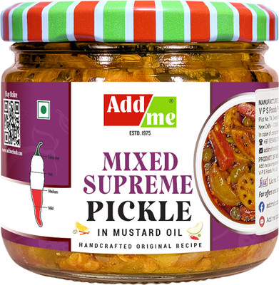 Add me Rajasthani Mix Achar 200gm, Homemade Mixed Supreme Mango Chilli Lemon Carrot ker Ginger karonda lasoda Fruit Pickle 200 gm Glass Jar Mango, Lemon Pickle(200 g)