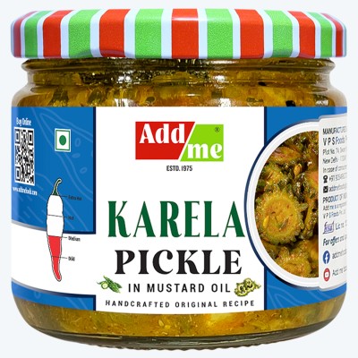 Add me Homemade Authentic Karele ka achar 300gm | Bitter Gourd Pickles Glass Jar Bitter Gourd Pickle(300 g)