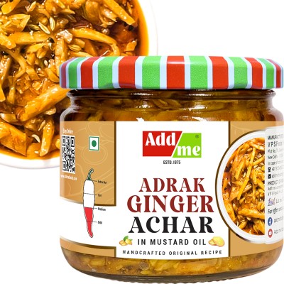 Add me Homemade adrak ka achar in mustard oil 300g | Ginger Pickle 300gm Glass Pack Ginger Pickle(300 g)