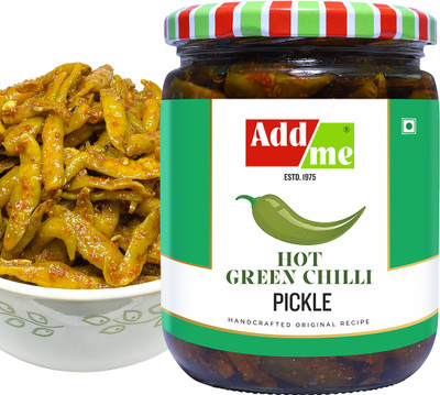 Add me Home Made Hot Green Chilli Pickles 500 gm Hari Mirch Mirchi ka Achar Green Chilli Pickle(500 g)