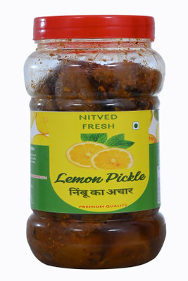 NITVED FRESH Lemon Pickle Homemade Tasty & Sour Khatta Nimbu Ka Achar (800 gms) Lemon Pickle(800 g)