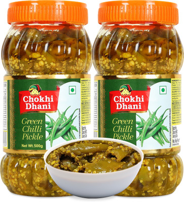 Chokhi Dhani Hari Mirch ka Achar Green Chilli Pickle(2 x 500 g)