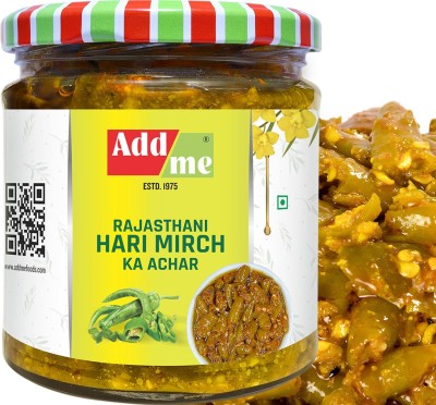 Add me Traditional Green Chilli Pickle 200g| Kati Hari Mirch ka Achar 200gm, Glass Pack Green Chilli Pickle(200 g)