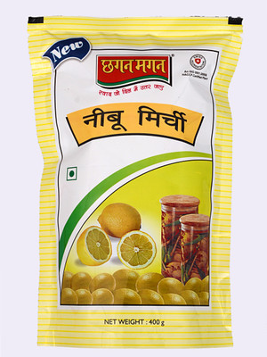 CHAGAN MAGAN RAJASTHANI NIMBU MIRCHI ACHAR/ CHATPATA TIKHA CHILLI LIME PICKLE Lemon Pickle(400 g)