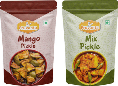 Fruvanta Mix Pickle and Mango Pickle (200gm X 2) (Pack of 2) Mango Pickle(2 x 200 g)