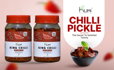 Kuhi Enterprise King Chilli 200gm x 2 Red Chilli Pickle(2 x 200 g)