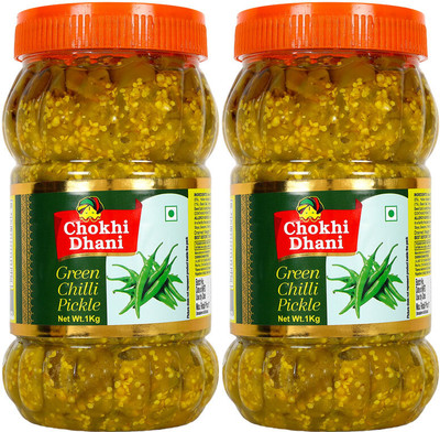 Chokhi Dhani Foods Green Chilli Pickle Mango Pickle(2 x 1 kg)